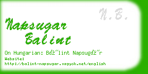 napsugar balint business card